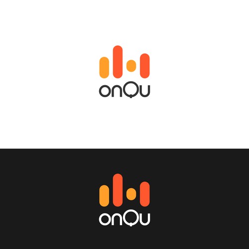 Bold and geeky logo for onQu