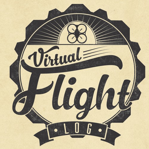 Vintage Logo Concept for Virtual Flight Log (app)