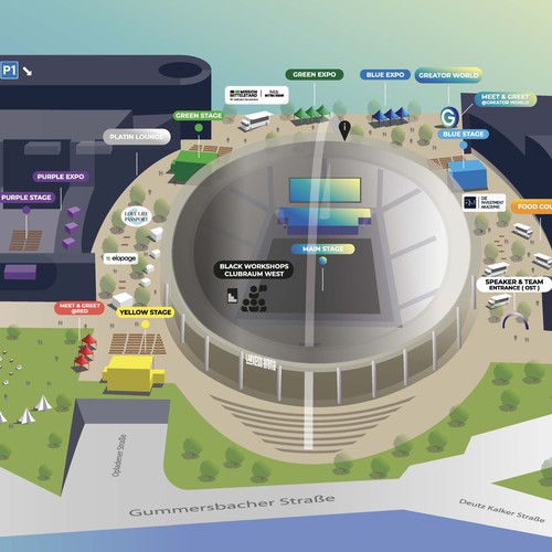 festival map Lanxess Arena Köln