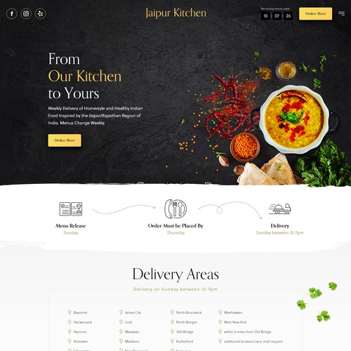 Indian food webdesign