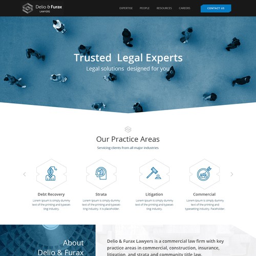 Law firm's Landing page with abstract images only.