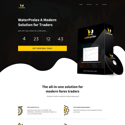 Conepet for a Forex Robot landing page