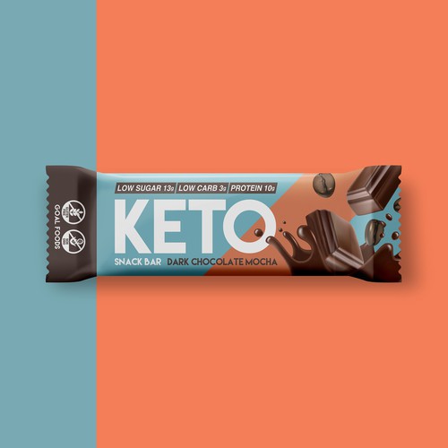 Keto bar packaging design. 