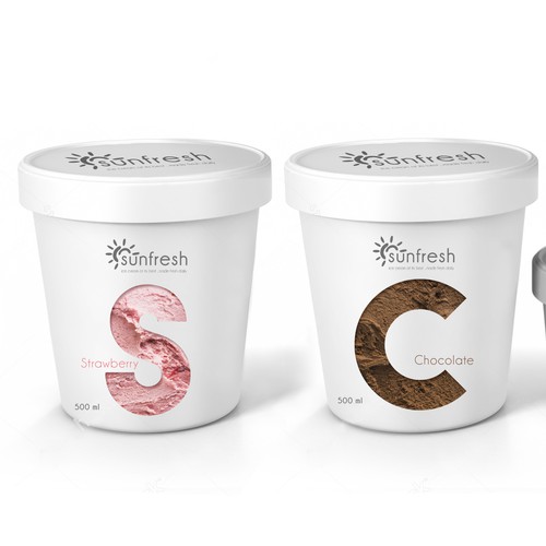 Fun minimalistic ice cream tub design