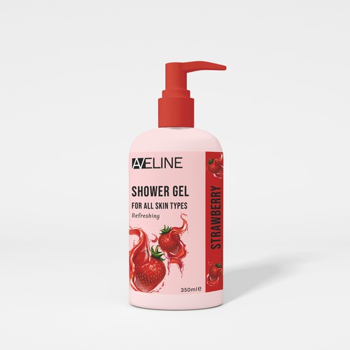 Shower gel label and logo