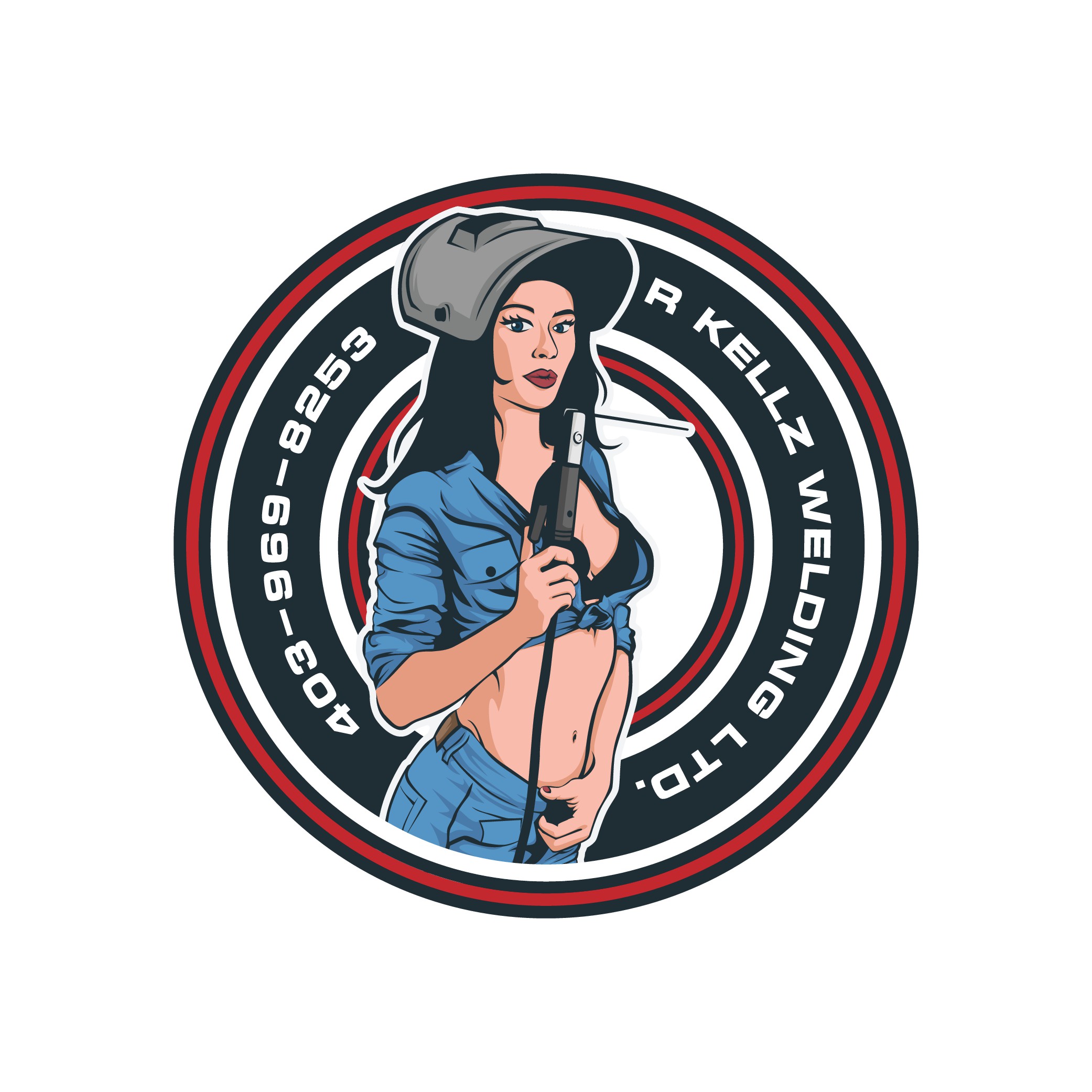 Welding company logo that appeals to oilfield men