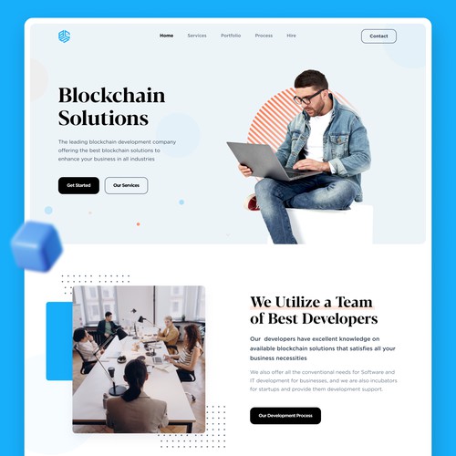 Modern Blockchain Agency Homepage Design