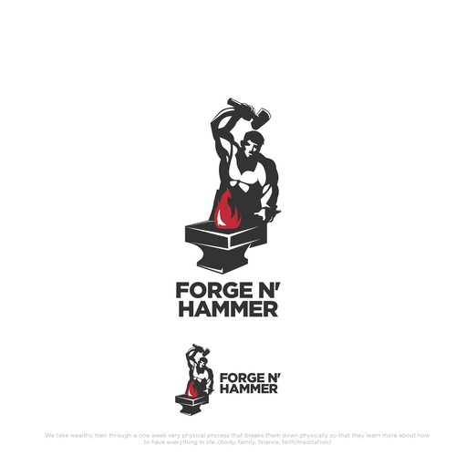 Playful Logo Forge N Hammer