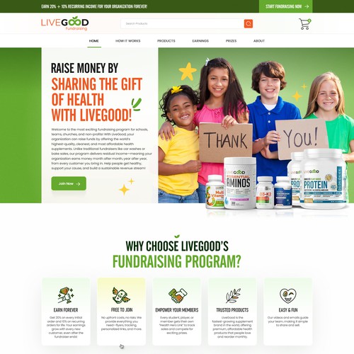 Fundraising Program Webpage Design