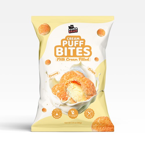 Cream puff chips packaging design