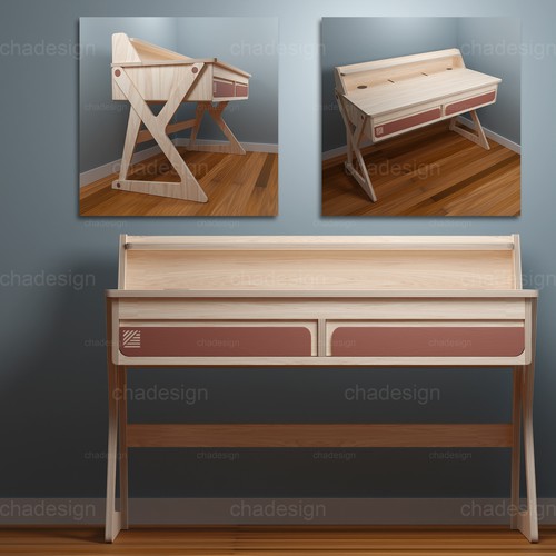  3D Birch Plywood Desk