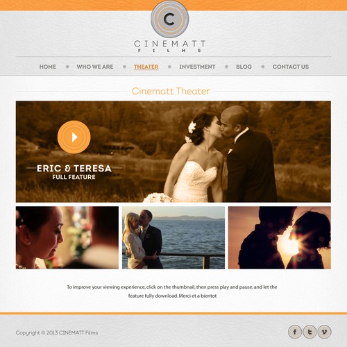 Website design for cinematt films