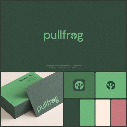 Logo for Pullfrog, a tech startup and GitHub integrations product