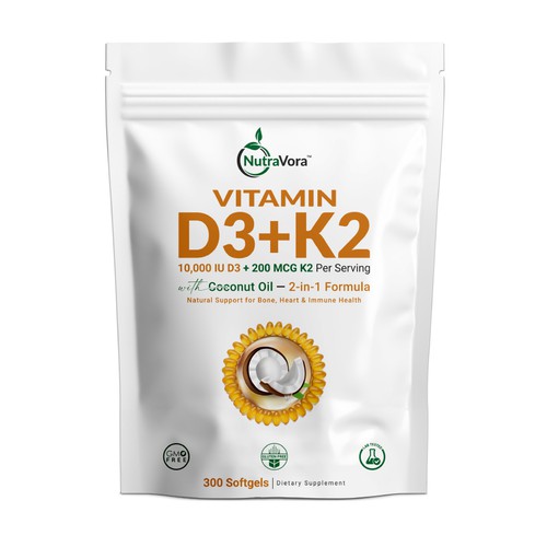 Vitamin D3+K2 Supplement Packaging Design