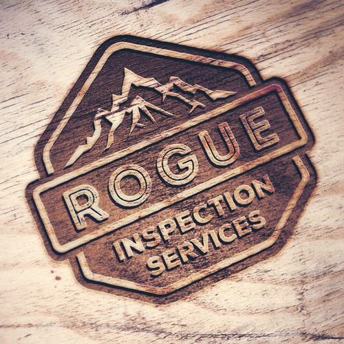 Vintage logo for "Rogue Inspection Services"