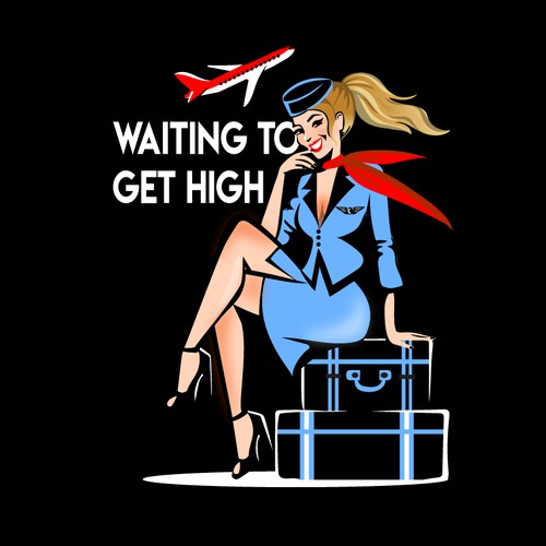 waiting to get high t-shirt illustration