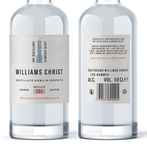 Timeless and minimalistic spirits label with a high recognition value