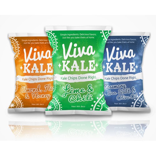 Design Crisp Packets for Viva Kale..A chic, urban, trendy, fun new brand