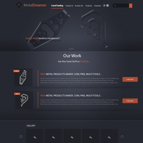 New 1 Page Site design for MetalDreamer.com