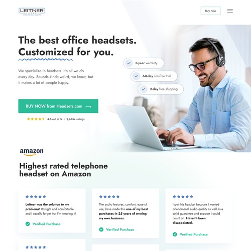 Landing Page for Office Headset Manufacturer