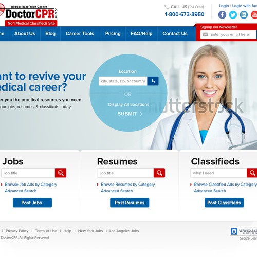 Home Page for Medical Website. Plan to hire winner for more pages