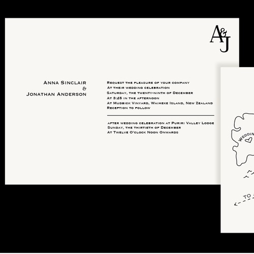 Minimalist Invite With Island Map Sketch 