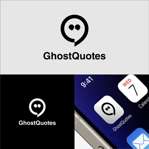 Simple Ghost Quotes Logo