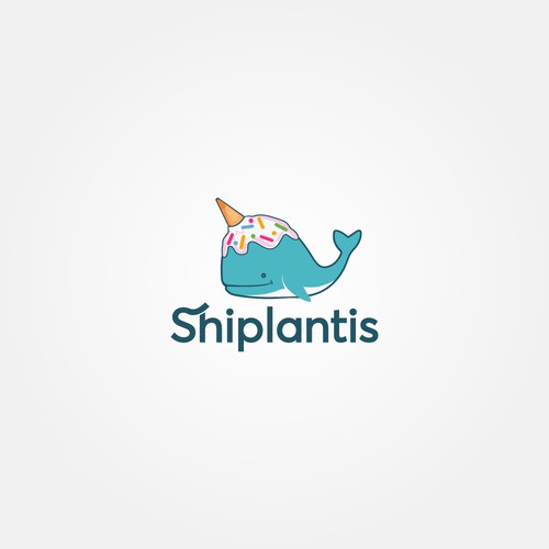 Draw a happy whale with ice cream on its head for my website logo!!