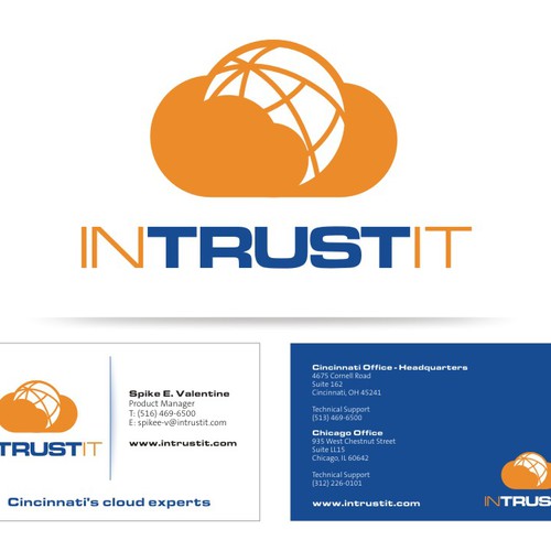 Logo and business card for Intrust IT