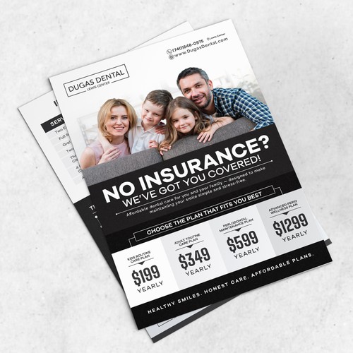 Elegant, Modern Spa-Inspired Dental Membership and Discount Plan Flyer Design