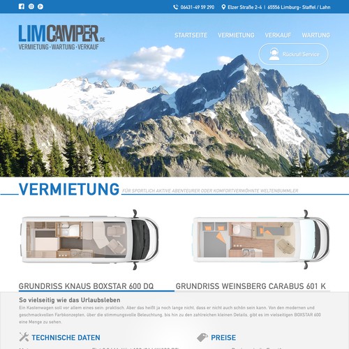 LIMCamper Web Design