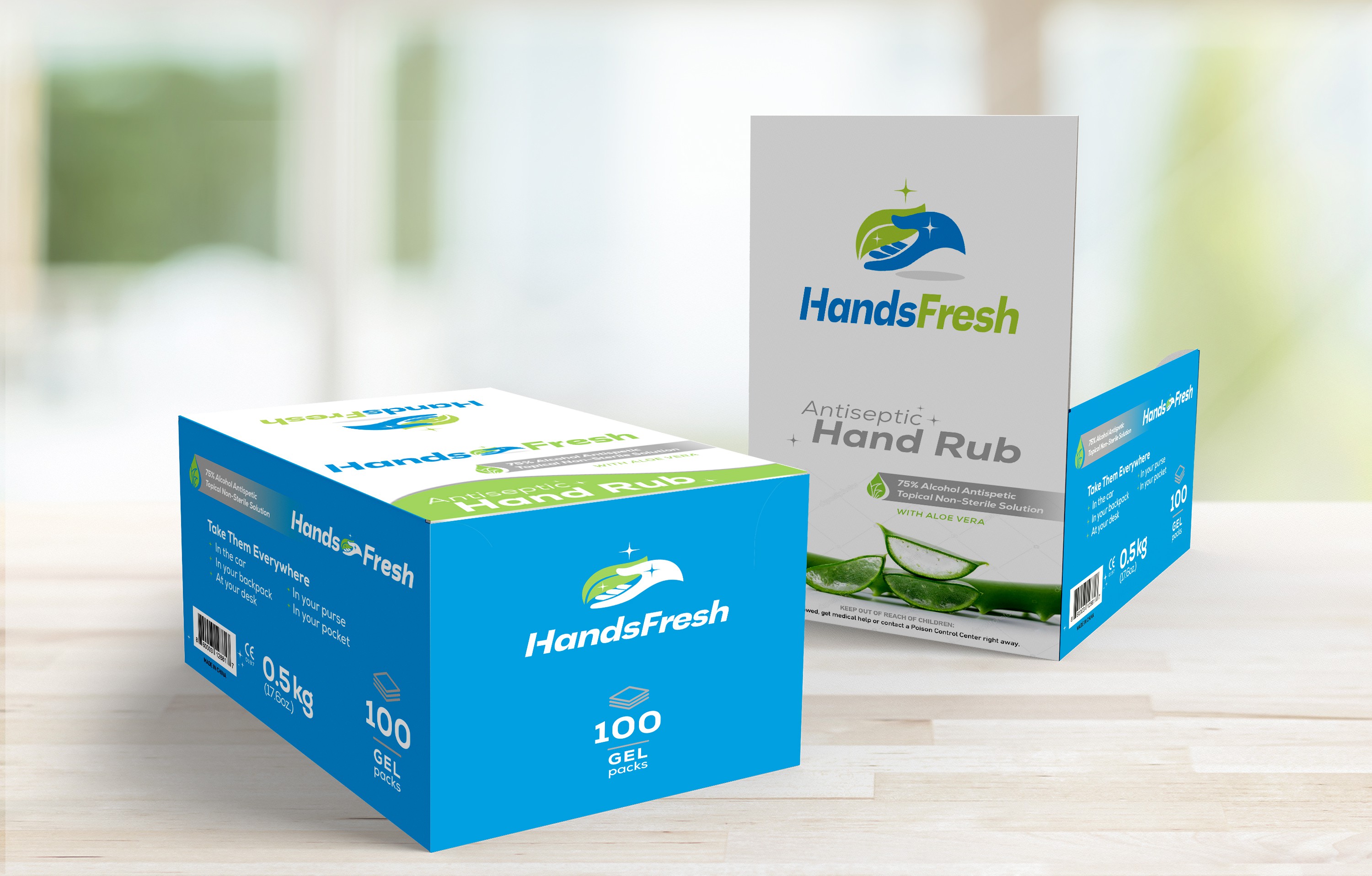 HandsFresh凝胶包,工作台面显示