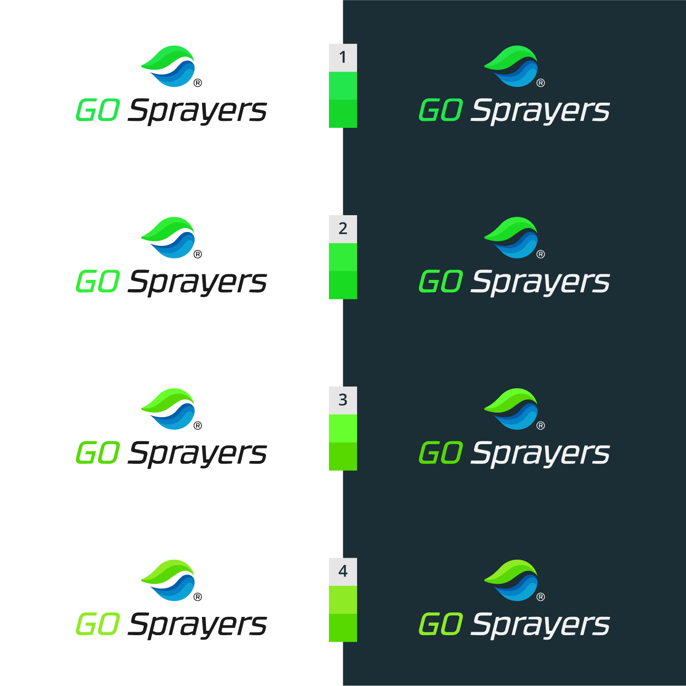 Design a fresh new logo for start up  company called GO SPRAYERS.