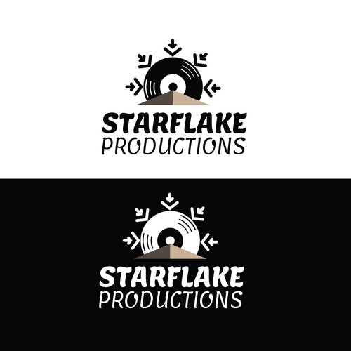 Easy simle logo black and white for music production