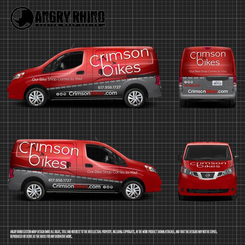 Design a Simple, Bold Van Wrap for CrimsonBikes