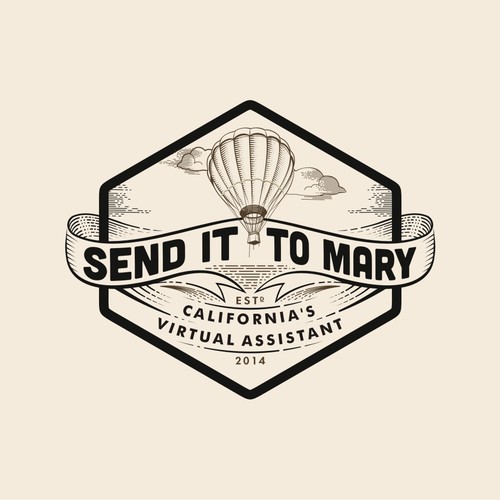 Throwback retro hot air balloon themed logo for California basedAssistant. 