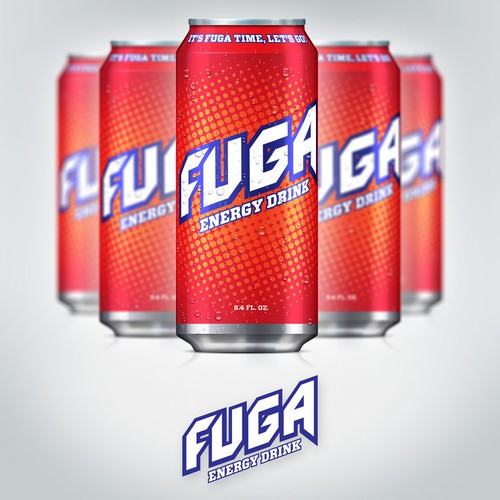 Create the next product label for Fuga Energy Drink