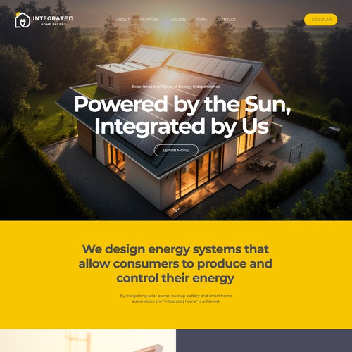 Clean and modern website for Integrated Home Energy