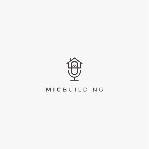 Mic + house logo concept