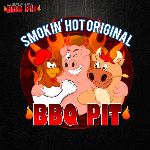 Illustrated Logo for Smokin' Hot Original BBQ Pit
