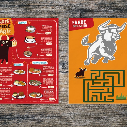 Kids restaurant menu