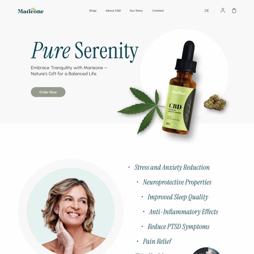 Website design for an online store of CBD products