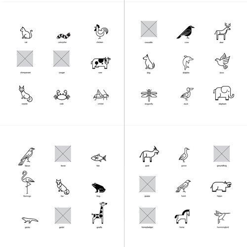 clean looking single line animal icon