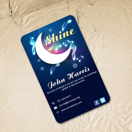 Shine- Biz card for fun wedding band