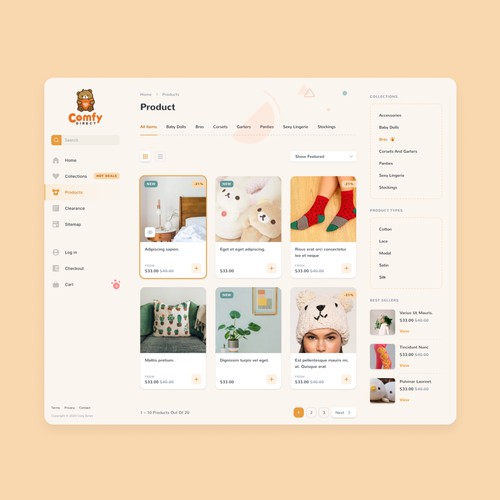 Cute E-commerce site redesign