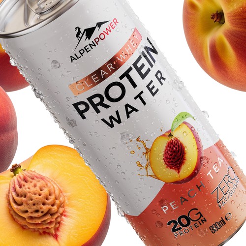 ApenPower Clear Whey Protein Water Label Design
