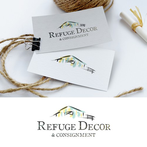 Logo for Refuge Decor retail storefront selling home decor, furnishings, and gifts.