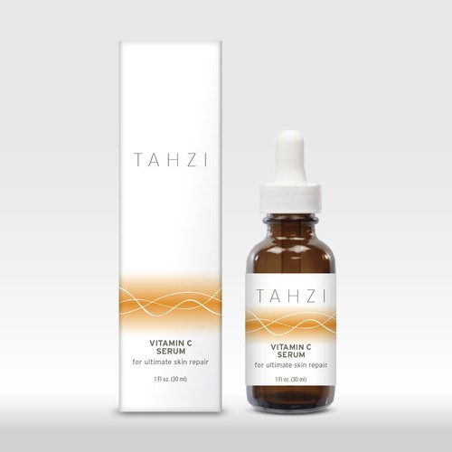 Vitamin C Serum Bottle Label & Box