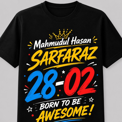 Playful Birthday Date Graphic Tee