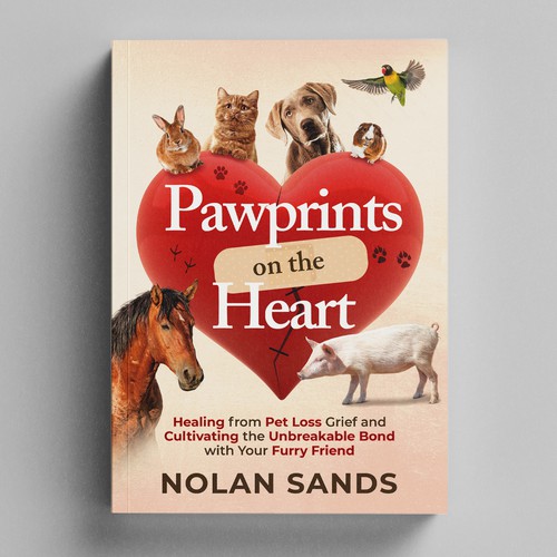 Pawprints on the Heart Book Cover Design Concept